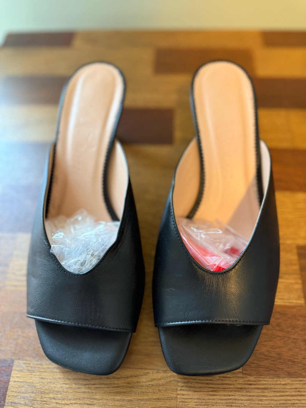 EUC J. Crew Classic Black Open-Toe Slide Kitten Heel Mules SZ 9